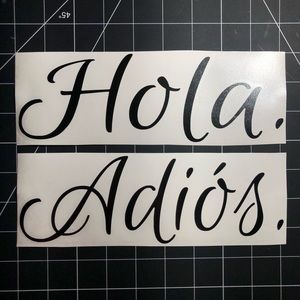 Hola & Adiós Door Decal Bundle Set of 2 Stickers